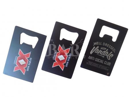 abridor de garrafa de aço inoxidável personalizado preto do keyring da cerveja 