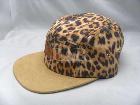 popular 5 painéis de algodão natural snapback hat com remendo lether 