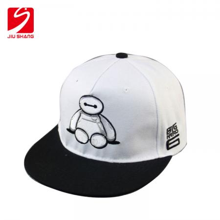 chapéu de hip-hop de lona branca personalizada com logotipo baymax 