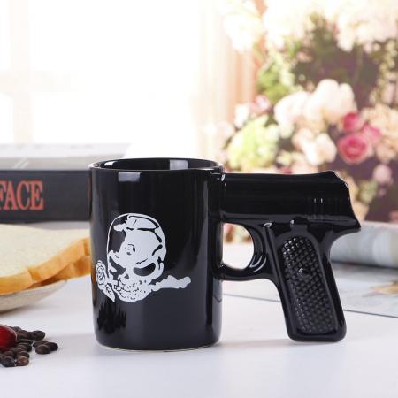 2019 nova pistola aderência xícaras de café caneca caneca arma engraçada xícara de chá de leite escritório criativo caneca de café em cerâmica drinkware 