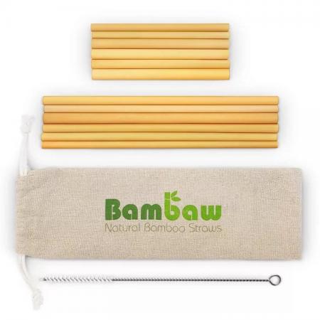 logotipo personalizado canudo de bambu reutilizável 